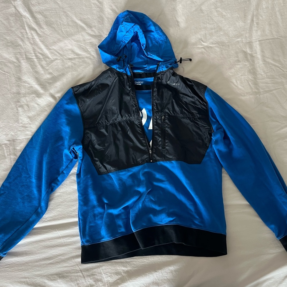 Early Cadence Blue and Black Hooded Windbreaker Jacket